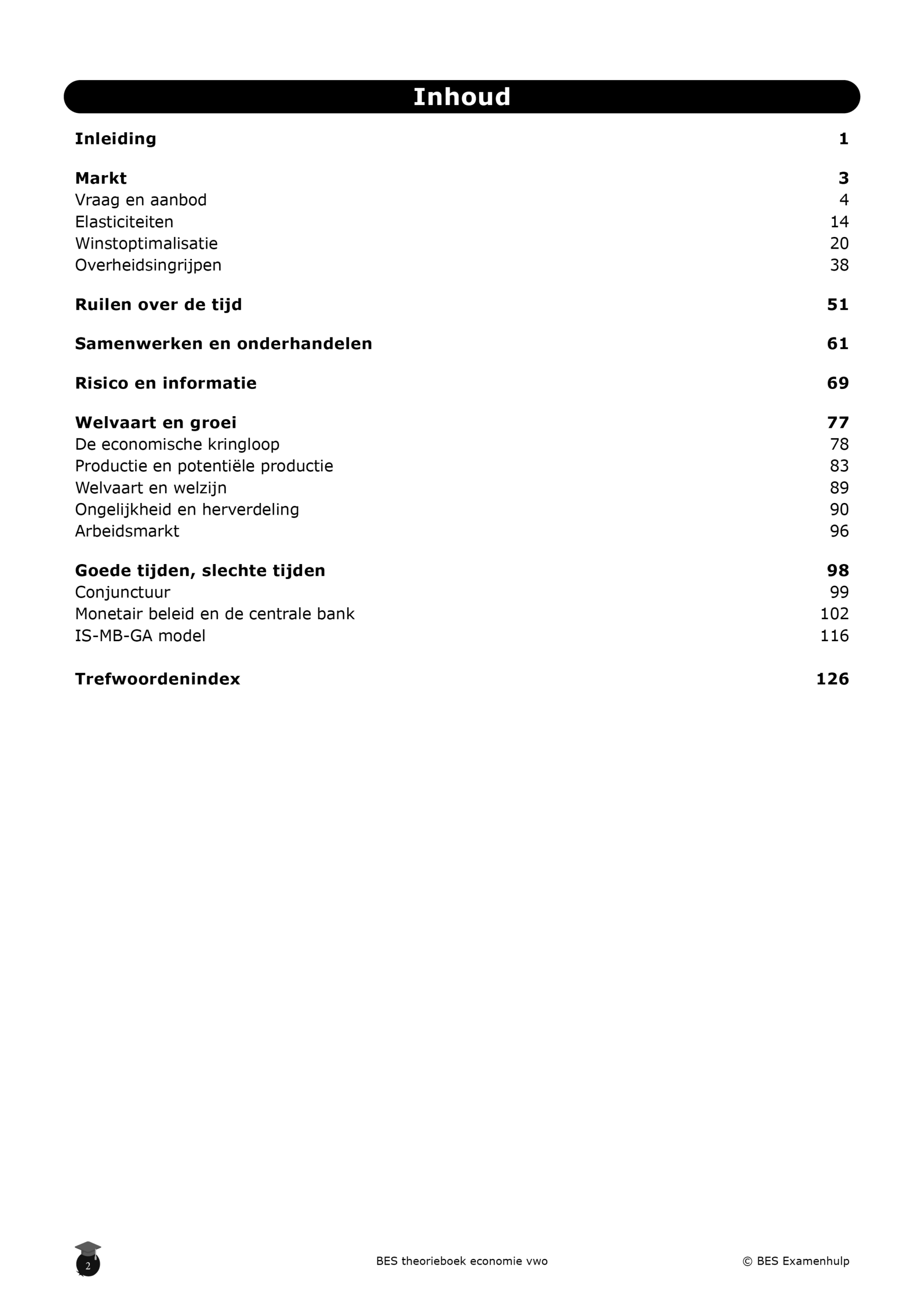 Economie theorieboek inkijkpagina Inhoudsopgave theorieboek economie vwo samenvatting