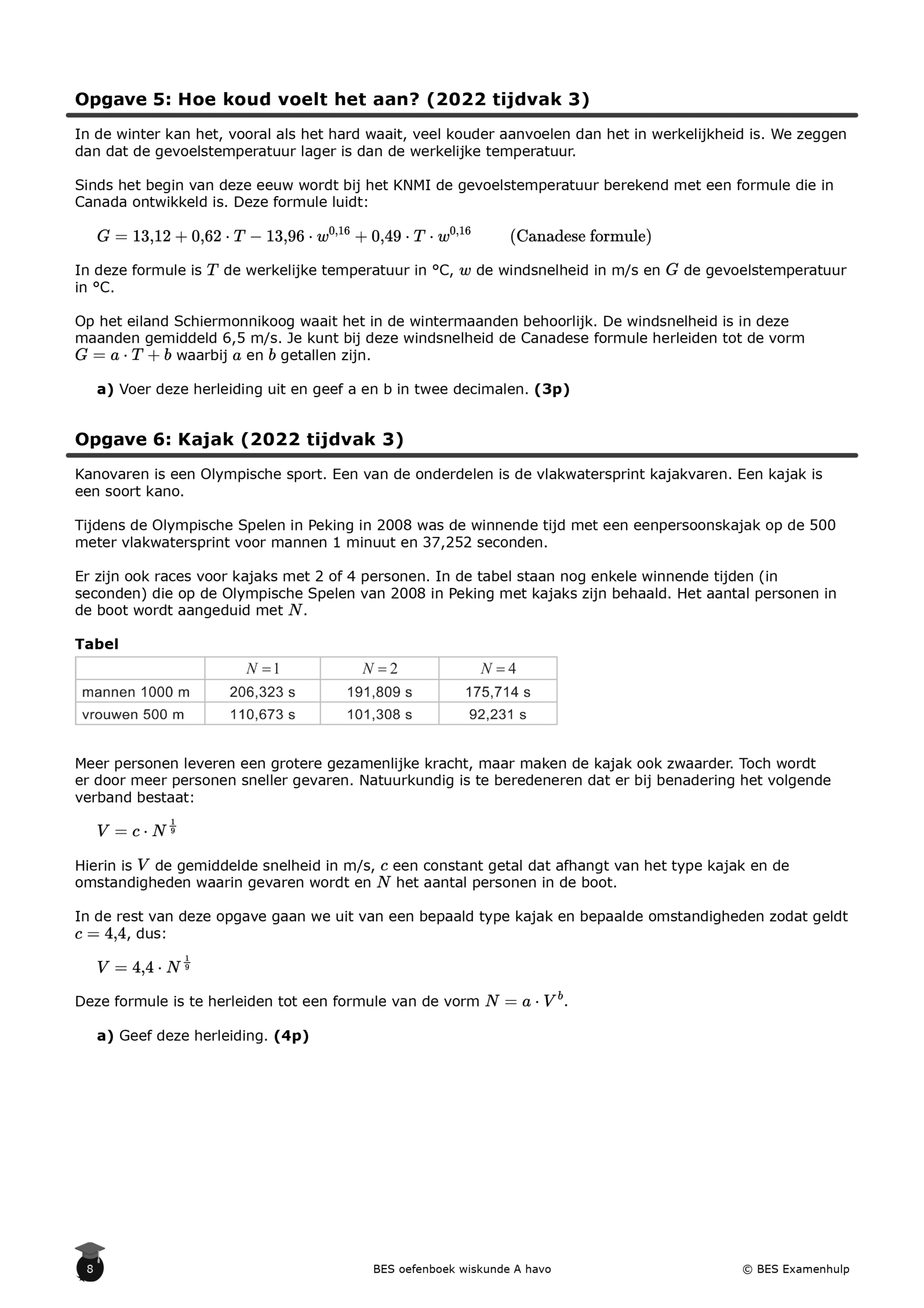 Wiskunde A havo oefenboek inzagebladzijde2 Examenopgaven over herleiden uit het oefenboek wiskunde A havo